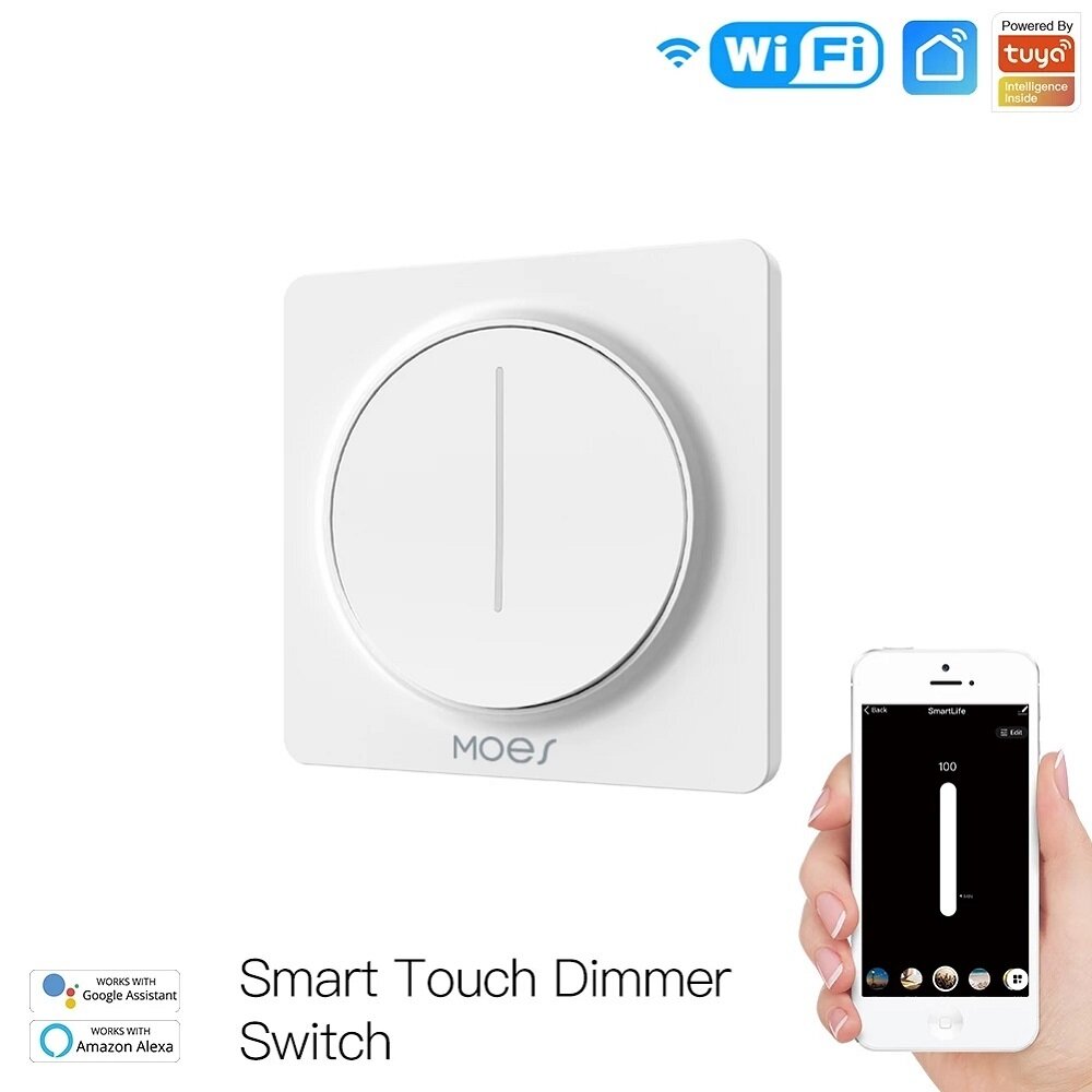 WiFi Smart Touch Light Dimmer Switch Touch Timer Brightness Memory Smart Life/Tuya APP Remote Control Work with Alexa Google