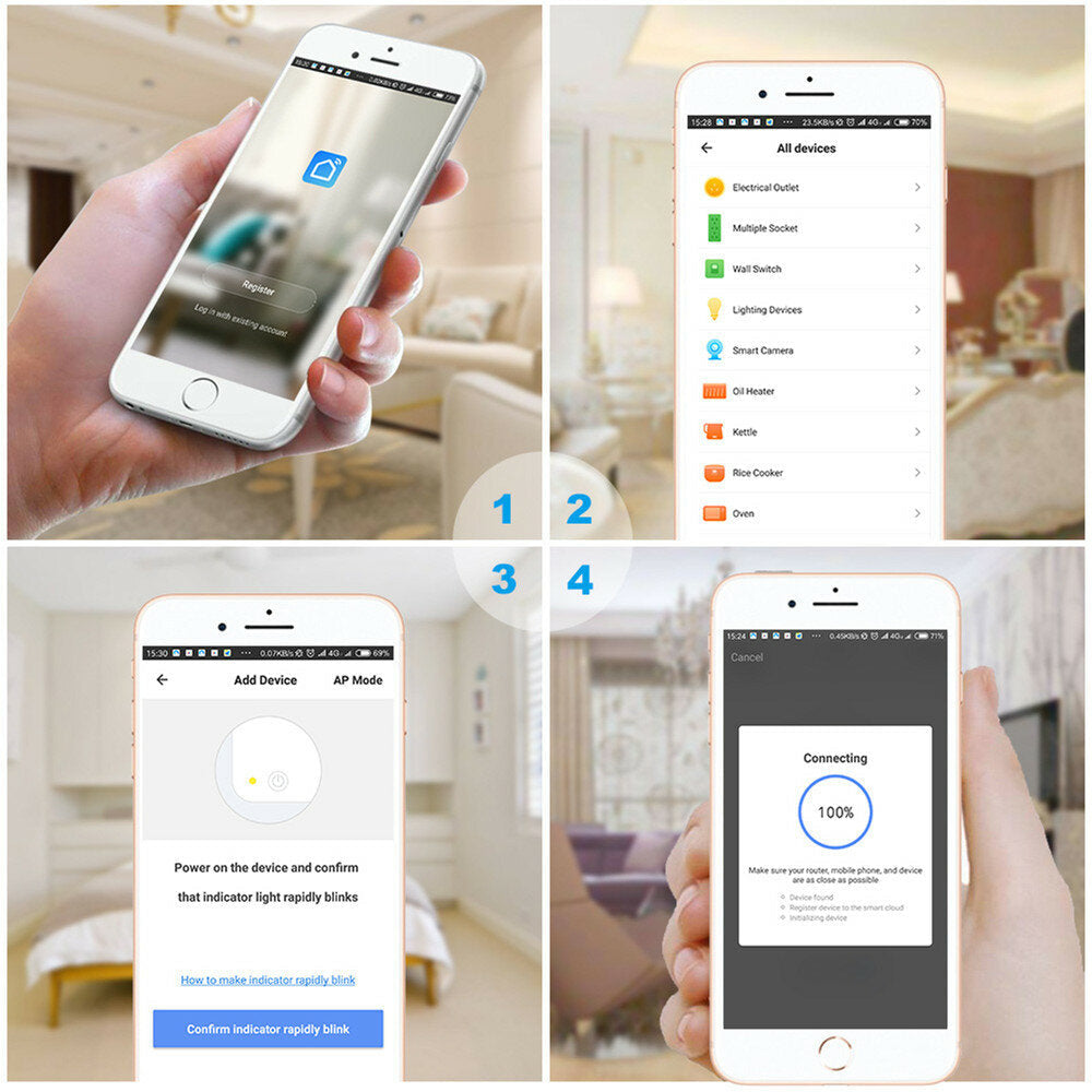 Wifi Bluetooth Socket 10A 15A Switch Plug APP Control Timing Function Power Saving Remind Smart Sensor