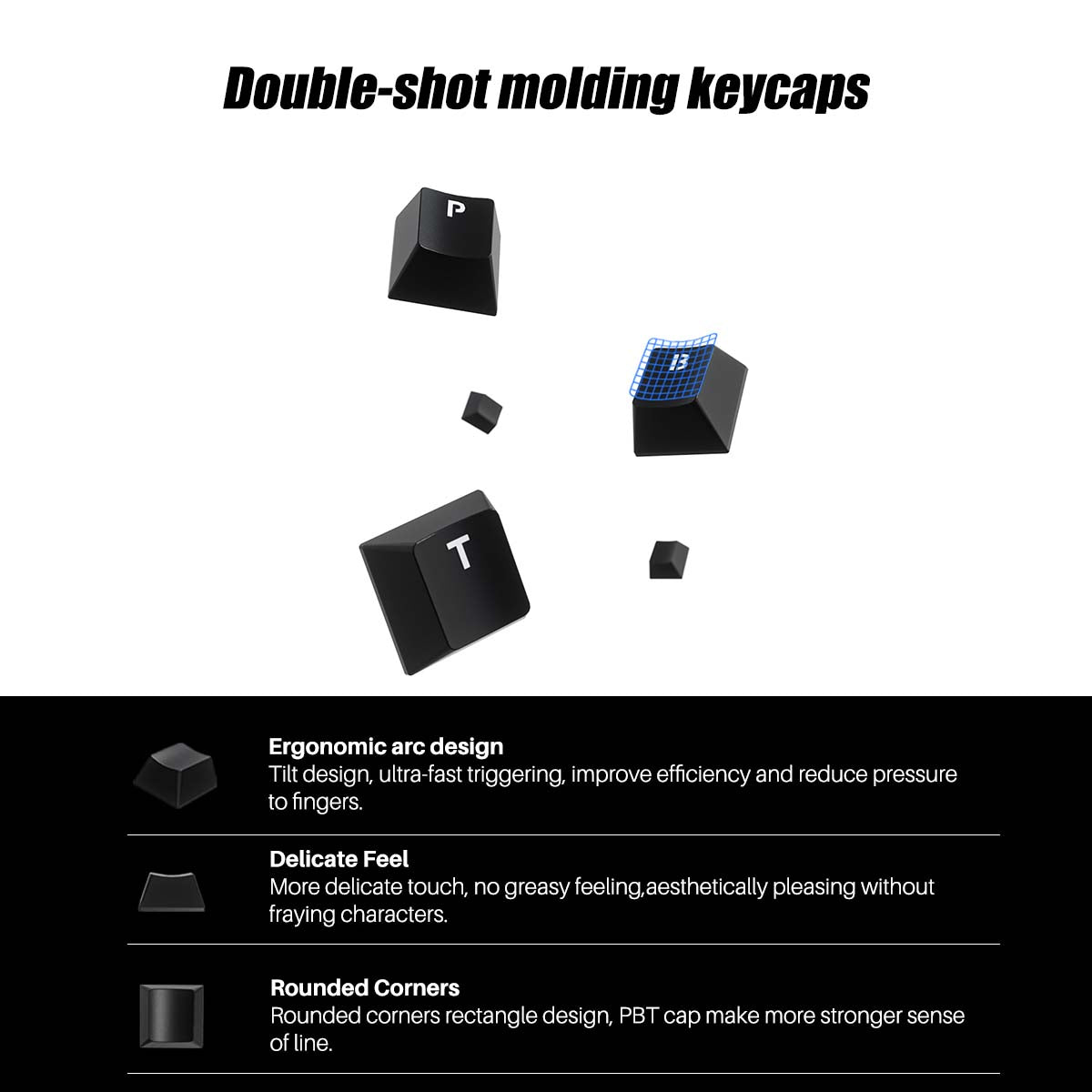 Mechanical Keyboard 87 Keys XA Profile PBT Double-shot Molding Keycaps Blue Switch RGB Backlit USB Wired Gaming Keyboard for PC Computer Laptop Gamer