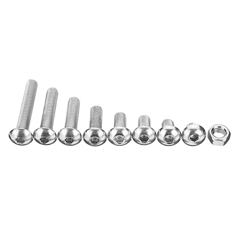 150Pcs M5 Stainless Steel 6-30mm Hex Socket Button Head Screw Allen Bolt Assortment Kit
