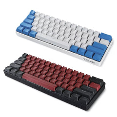 Programmable Gaming Mechanical Keyboard 61 Keys Full-Key PBT Translucent Keycaps Dual-Mode Bluetooth 5.1 Type-C Wired 60% Compact Keyboard