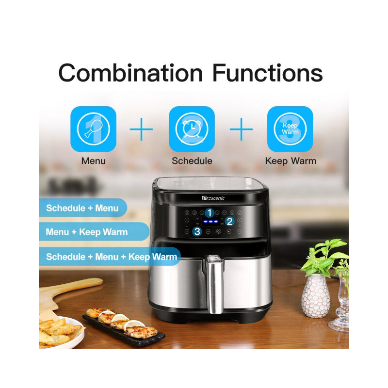 1700W 220V 5.5L Air Fryer APP Control 8+1 Cooking Functions Preheat & Warm Keeping Hot Oven Cooker with Touch Screen Control