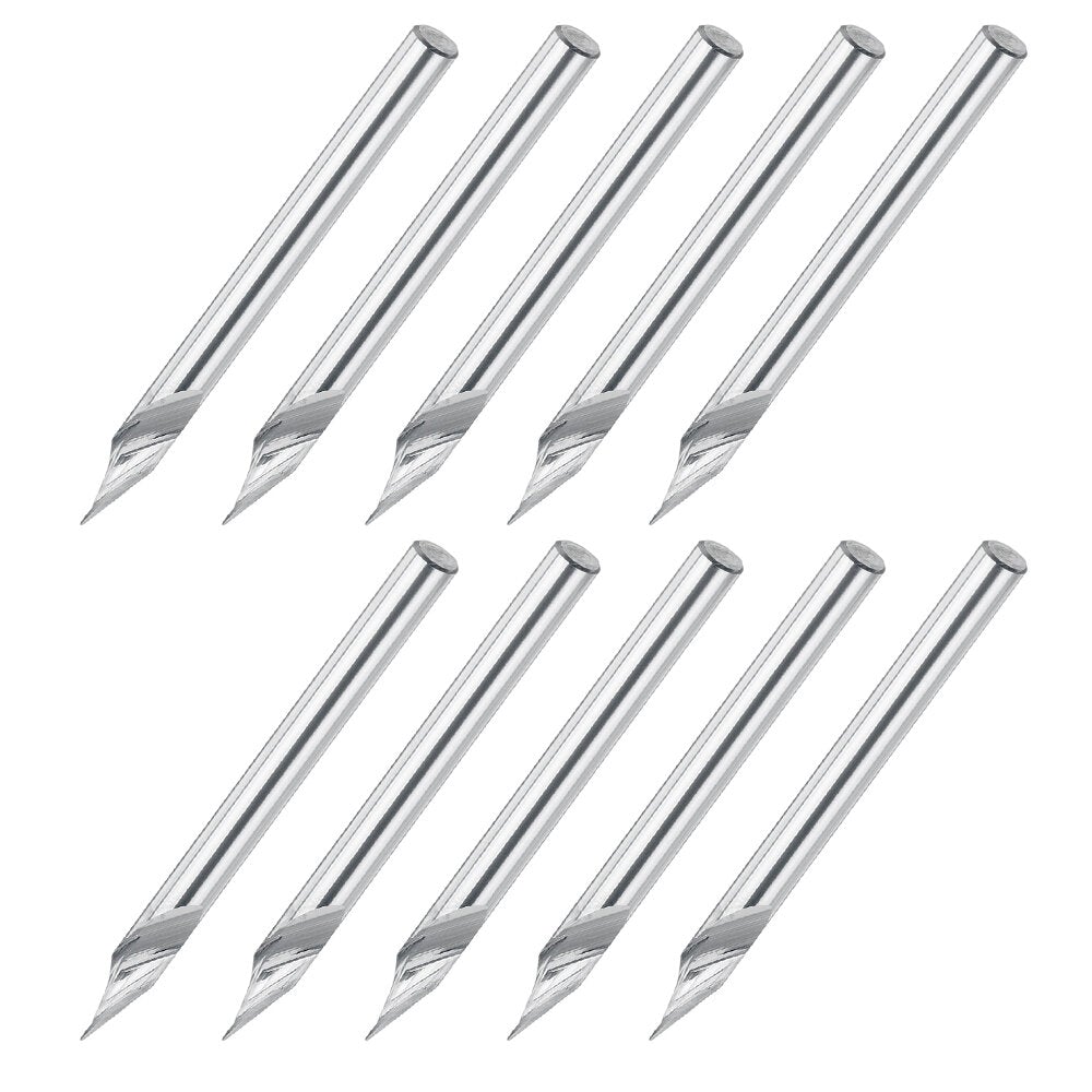 10Pcs 3.175mm Shank Engraving Bit End Milling Cutter 30 Degrees Tip 0.2mm Carbide 3D Milling Bit Carving