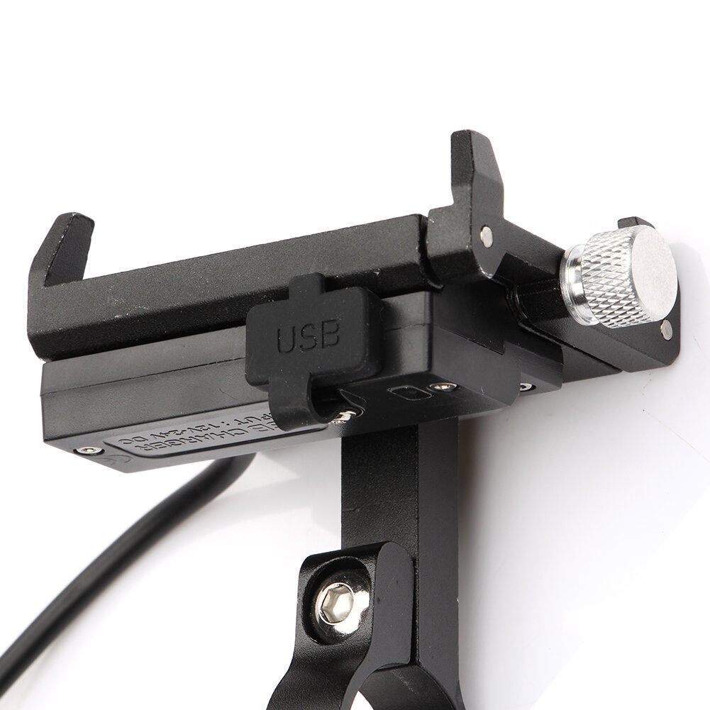 Rechargeable Bike Phone Mount Aluminum Alloy 58-100mm Width 4-6.7inch Phone Bicycle Motorcycle Phone Holder