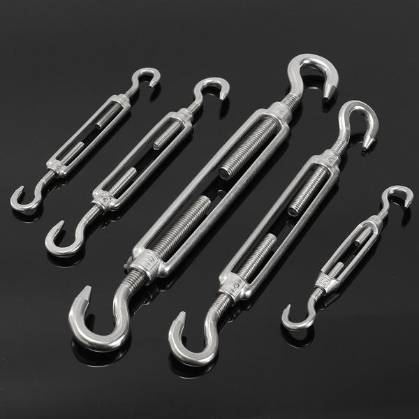 4/5/6/8/10M Hook To Turn Buckles 304 Stainless Steel Open Body Buckle