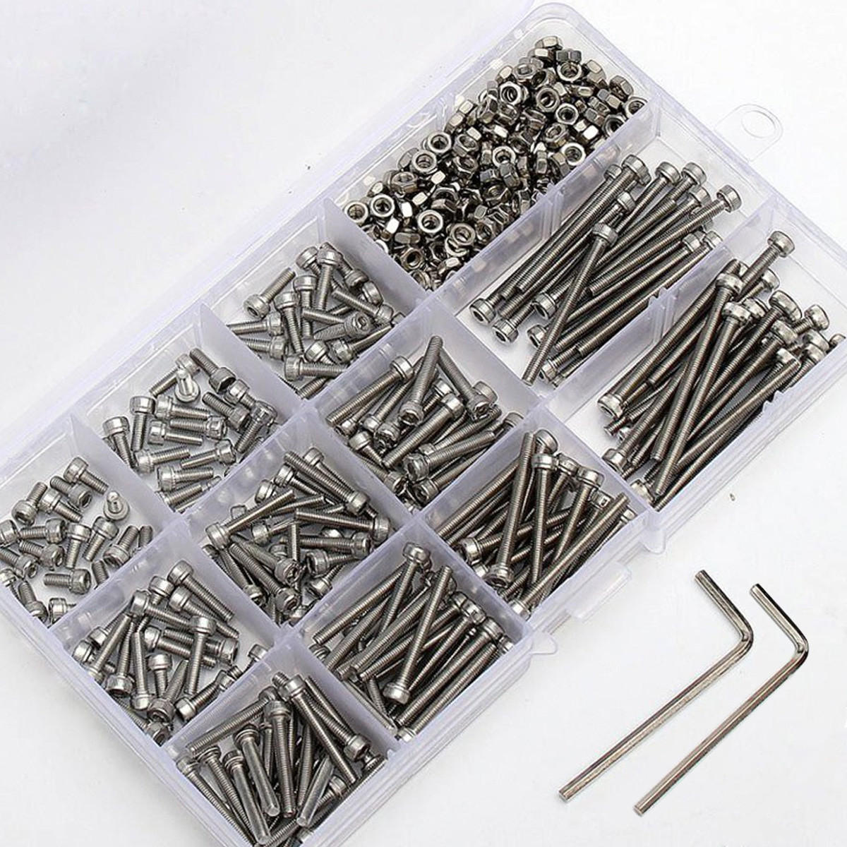 M3SS2 M3 442Pcs Stainless Steel Allen Bolt Nut Hex Socket Cap Screw Assortment Kit