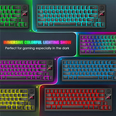 64-Keys Translucent RGB Gaming Wireless Keyboard with Adjustable Mouse Pad for PC Laptop Gamer
