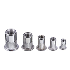 180Pcs M3/M4/M5/M6/M8/M10 Stainless Steel Rivet Nut Threaded Countersunk Head Insert Nut Tool Kits