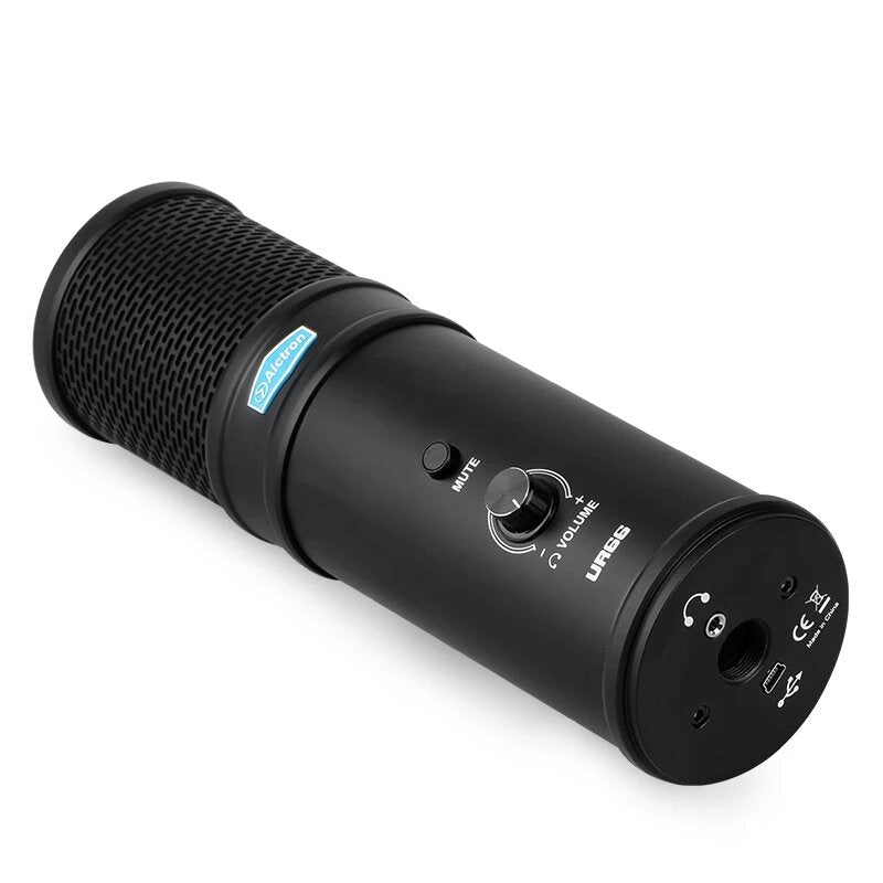 USB Condenser Microphone Audio Recording Mic with Desktop Bracket 4 Pickup Modes Directivity Stereo 16mm Electret for Live Broadcast