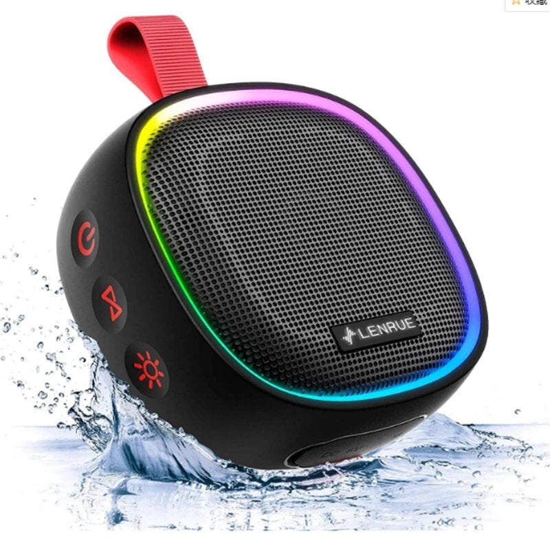 Light Wireless Bluetooth Stereo Portable Speaker with Mic IPX7 Bass Shower Waterproof Speaker with Sucker