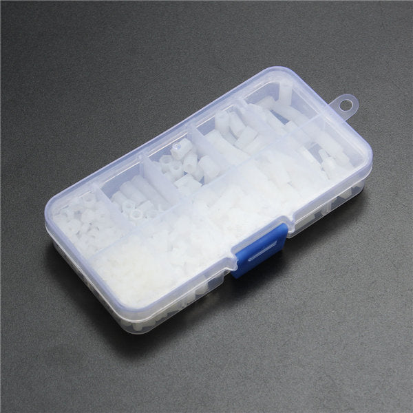 M3NH9 M3 Nylon Screw White Hex Screw Nut Nylon PCB Standoff Assortment Kit 300pcs