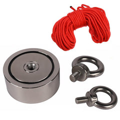 Double Side 48mm 160KG Neodymium Recovery Magnet With 10m Rope Salvage Tool Strong Recovery Fishing Kits