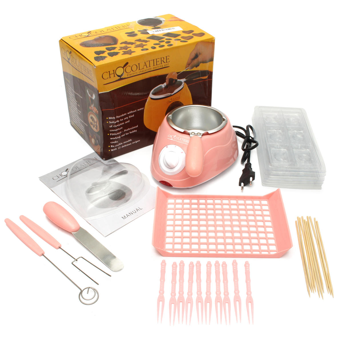 Chocolate Melting Pot Electric Melter Machine Set DIY Chocolate Machine Pink