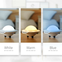 Starry Sky Projection Light Flying Saucer Bluetooth Speaker Music Player LED Night Light With Remote Control