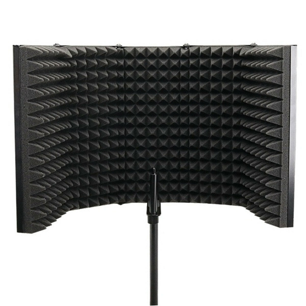 331x1060mm 5 Panels Foldable Studio Microphone Isolation Shield Acoustic Foam Sound Absorbing for Recording Live Broadcast