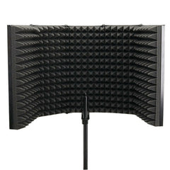 331x1060mm 5 Panels Foldable Studio Microphone Isolation Shield Acoustic Foam Sound Absorbing for Recording Live Broadcast