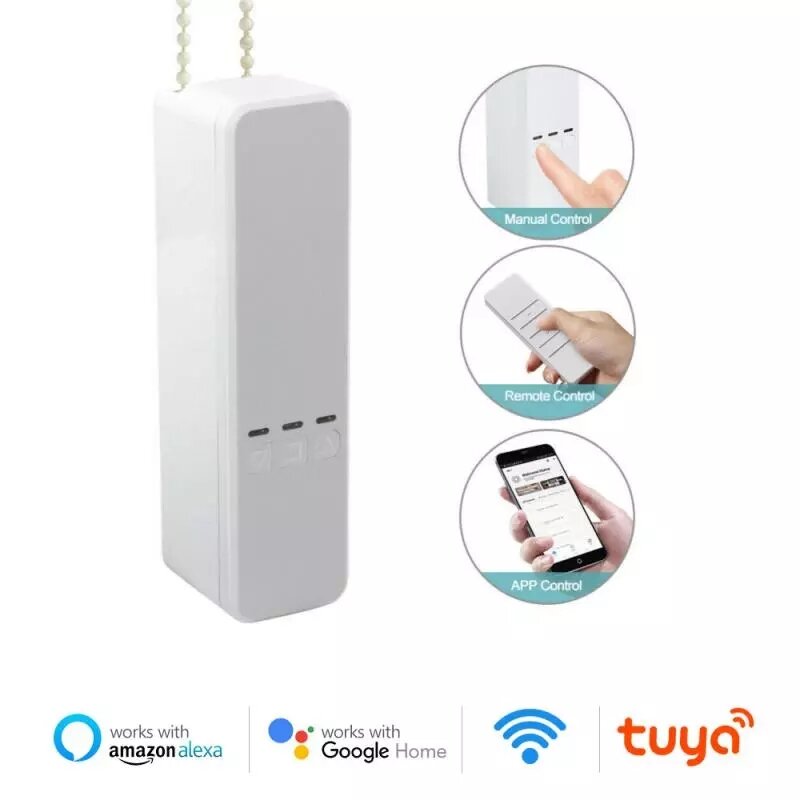 Plug Smart Motorized Chain Roller Blinds Tuya WiFi Remote Voice Control Shade Shutter Drive Motor Work With Alexa/Google Home