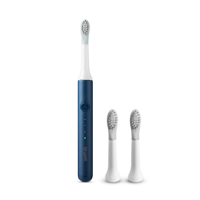 Sonic Electric Toothbrush Wireless Induction Charging IPX7 Waterproof with 2 Replacement Heads-Blue