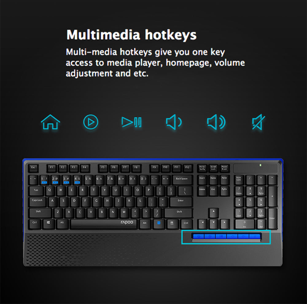 Business Keyboard Mouse Combo Multi-Mode Wireless 110-Key Hand Rest Keyboard Mute Buttons 600-1600DPI Optical Mouse Set for Office Computer PC