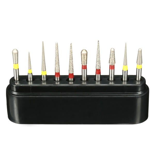 10pcs Diamond Burs Polishing Grinding Heads for High speed Handpieces