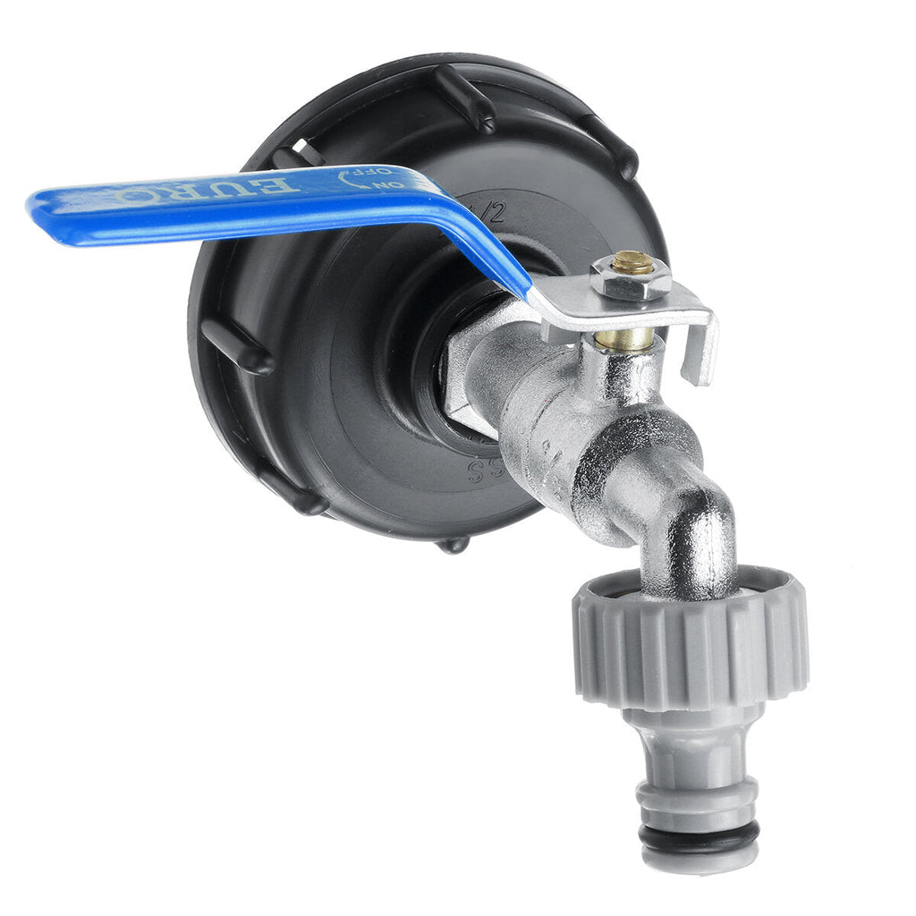 Fuel Tank Cap Adapter with Alloy Faucet and 1/2inch Clip-on Hose Connector Ton Valve