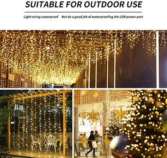 Curtain Lights with Sound Activated USB Powered LED Fairy Christmas Lights with Remote Sync-to-Music Setting