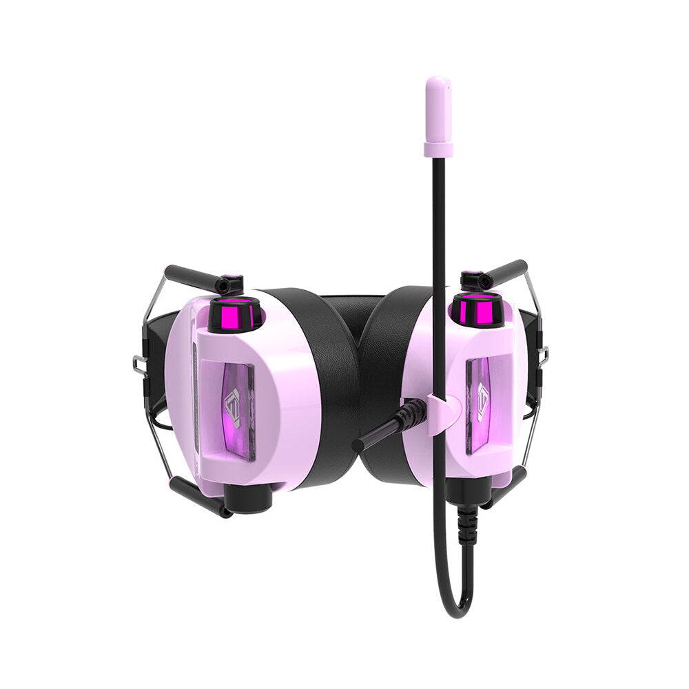 Gaming Headset Foldable Headphone with Virtual 7.1 One-way Noise Reduction Microphone Colorful Light for PC Laptop