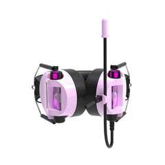 Gaming Headset Foldable Headphone with Virtual 7.1 One-way Noise Reduction Microphone Colorful Light for PC Laptop