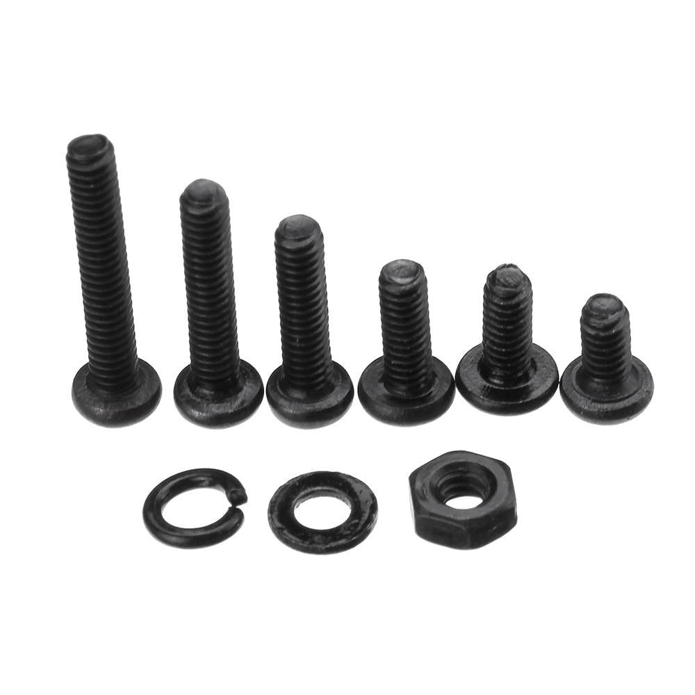 600Pcs Black Carbon Steel 10.9 Grade Hexagon Cap Button Head Flat Head Screw Nuts Assortment Set