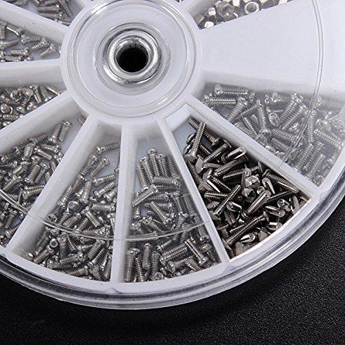 600Pcs Stainless Steel M1/1.2/1.4/1.6 Small Screws Nut for Watches Clocks Mobile 2-4mm