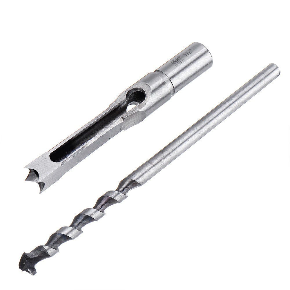 6.35/7.94/9.5/12.7mm Square Hole Drill Bit Mortising Chisel 1/4 to 1/2 Inch