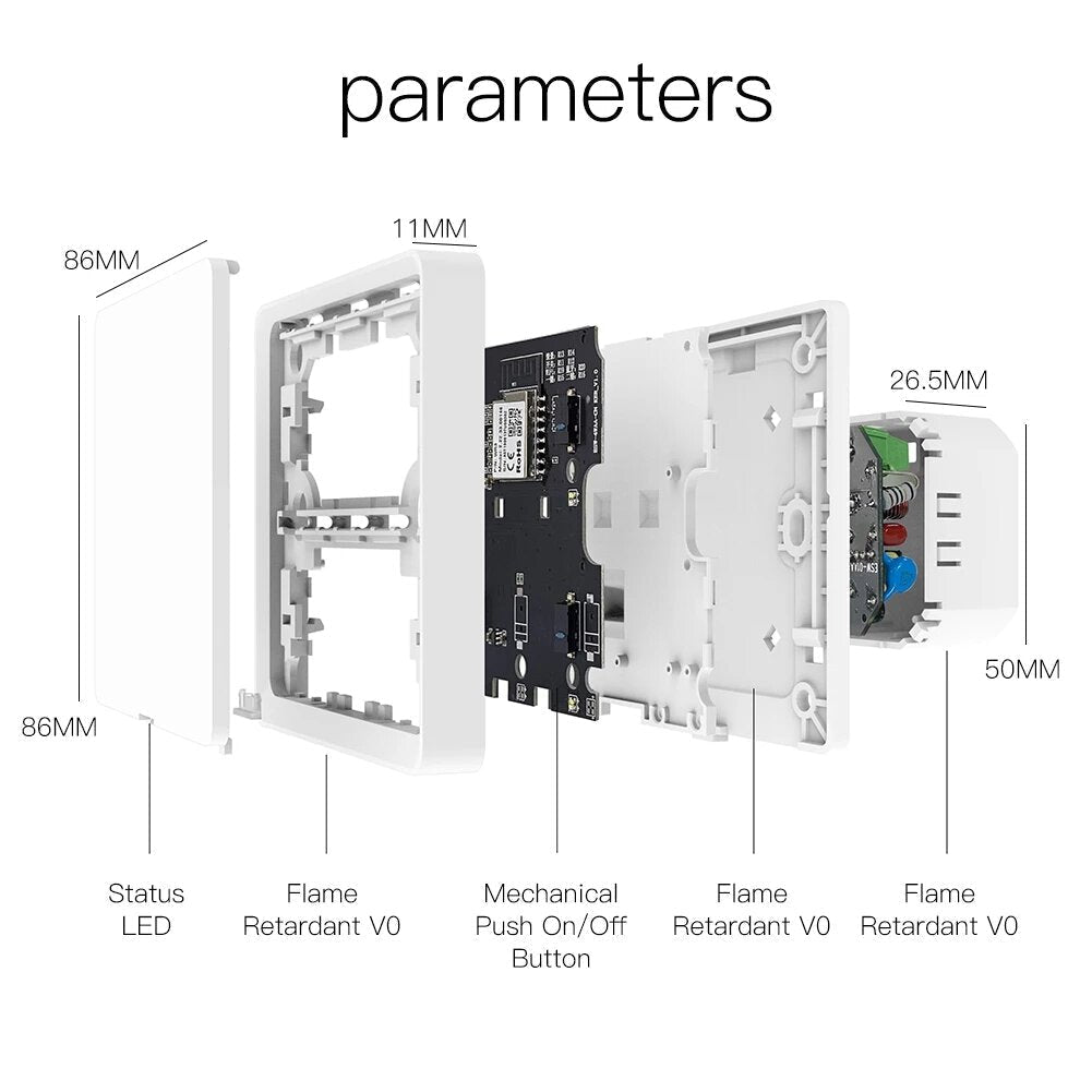 WiFi Smart Wall Light Switch Neutral Wire Required Multi-control Association in App Works with Alexa