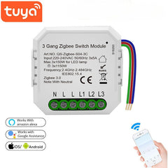 Switch Module Smart Home Modification Module Works with Alexa Google Home 220-240V 3 Gang