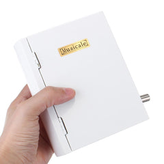 15 Tone DIY Hand Cranked Books Type Music Box With Hole Puncher And Paper Tapes