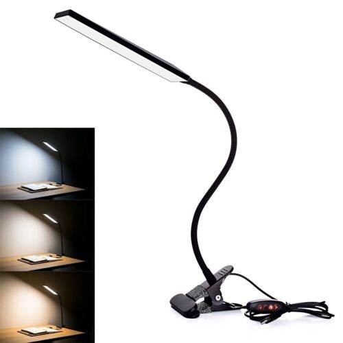 Clip-On LED Lamp USB Desk Bedside Table Reading Book LED Dimmable Light