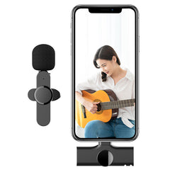 Mini Type-C Lightnings Plug Play Lapel Microphone Wireless Lavalier Mic for Live Stream Vloggers Interview Auto-syncs Clip-on