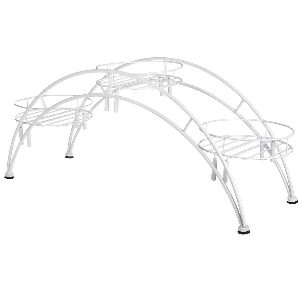 Curved Flower Rack Metal Flower Stand Plant Stand Balcony Garden Flower Plant Stand Bonsai Display Shelf