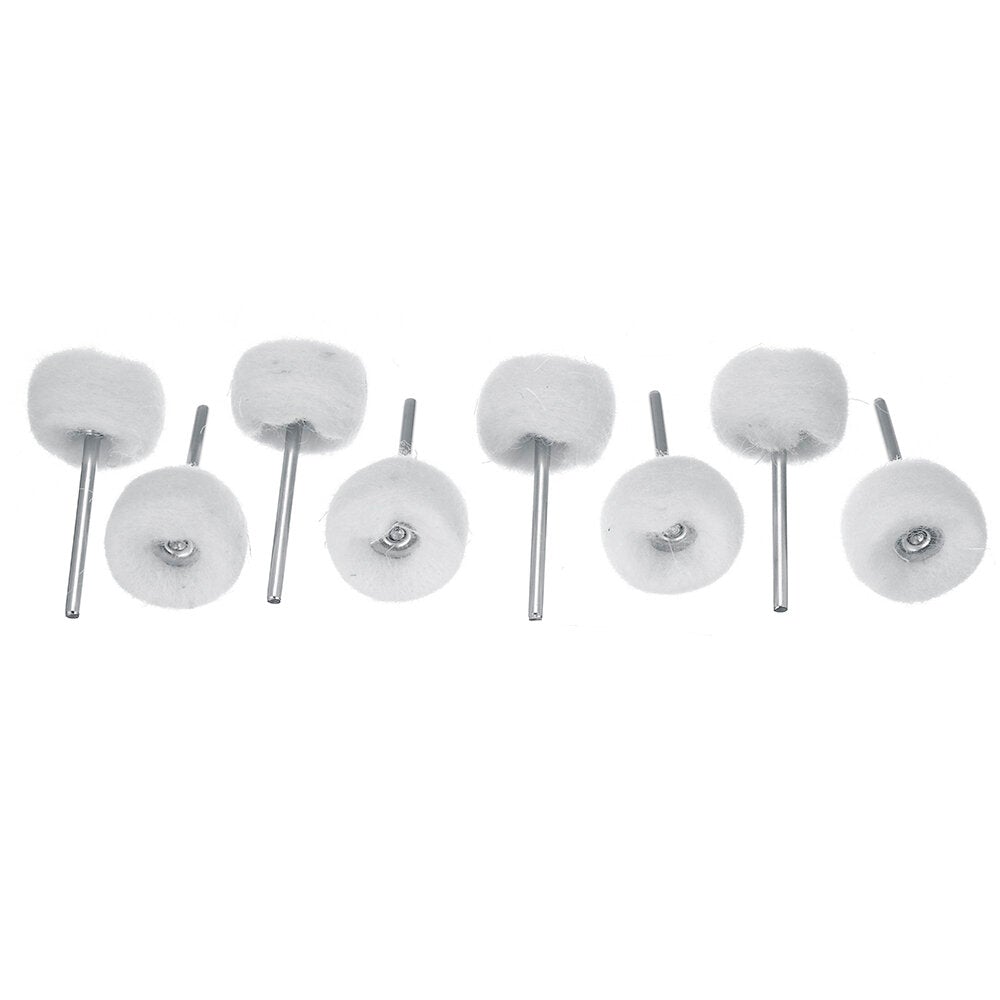 50Pcs 1/8 Inch Shank Polishing Wheel Abrasive Tool Kits Wool Wheel Cashmere Grinding Head Polishing Cloth Wheel