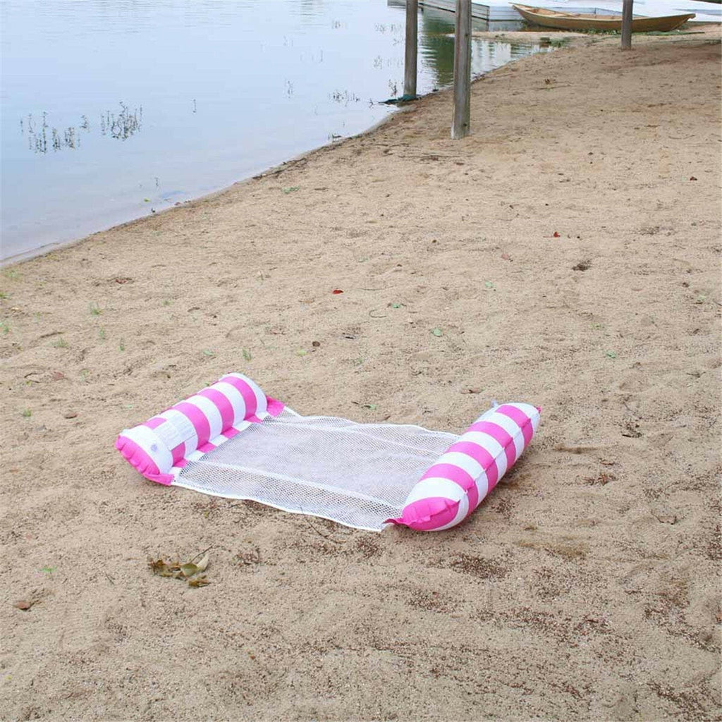 Clip Net Hammock Foldable Inflatable Backrest Floating Bed Row Water Play Lounge Chair