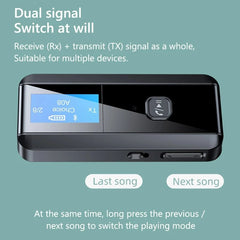 Bluetooth 5.0 Adapter Wireless Receiver Transmitter LCD Display AUX 3.5MM Music Stereo for Car TV PC Handsfree Kit