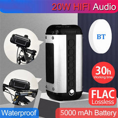 Wireless Bluetooth Speaker 20W Subwoofer Dual Drivers Hi-Fi 5000mAh FM Radio TF Card Waterproof Portable Outdoor Bicycle Speaker with Mic