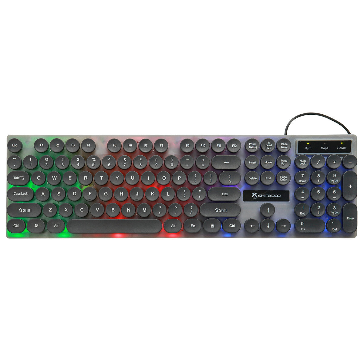 4-in-1 Keyboard Mouse Headset Mouse Pad Set USB Wired 104 Keys Punk Keycaps Keyboard Mouse Over-Ear Headset Mouse Pad Combo Set