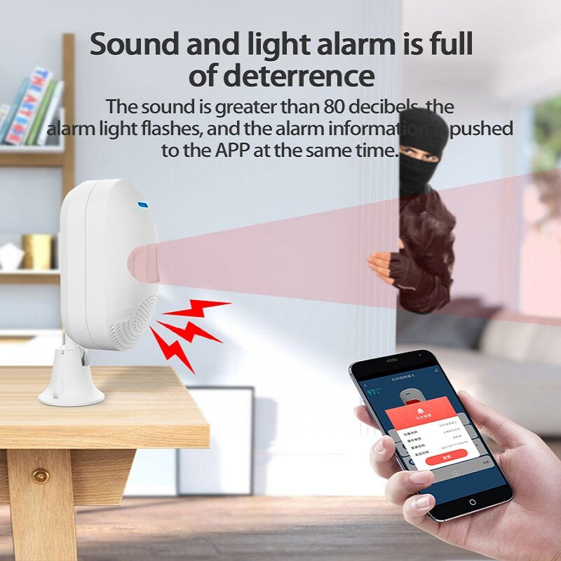 Smart WiFi PIR Motion Sensor Human Body Sensor Wireless Infrared Detector Home Alarm System Work with Alexa Google Home Tuya App