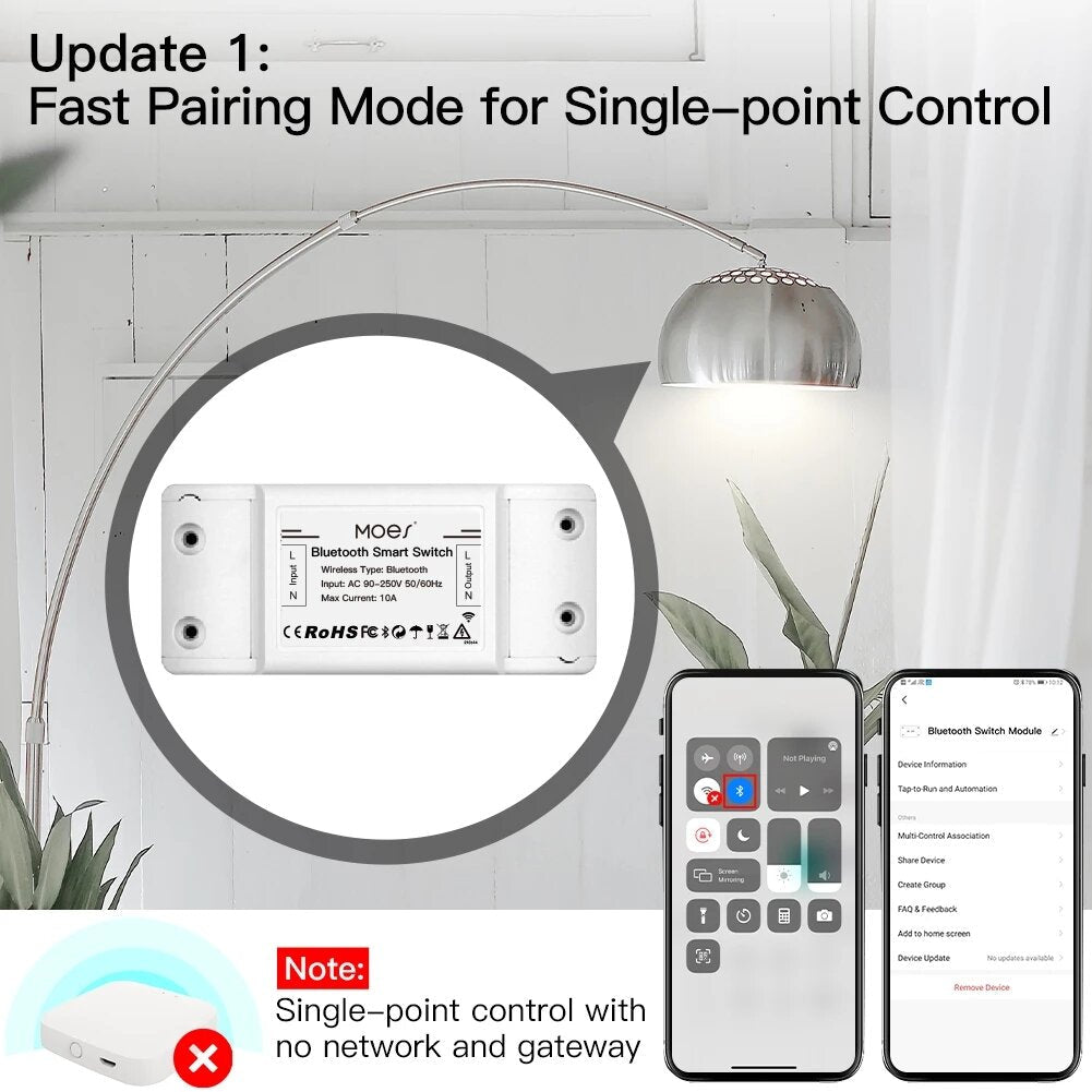 Bluetooth Smart Switch Relay Module Single Point Control Sigmesh Wireless Remote Control with Alexa Google Home