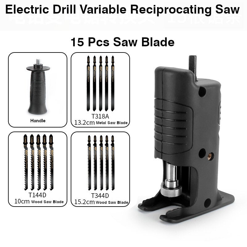 Reciprocating Saw Attachment Adapter Change Electric Drill Into Reciprocating Saw for Wood Cutting