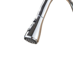 Chrome Kitchen Sink Faucets Brass Single Hole Pull Out Spout Hot Cold Water Mixer Stream Sprayer Head Tap