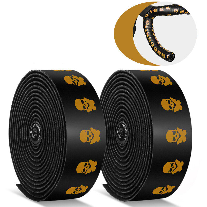 2 Pcs 2150mm Bike Handlebar Tape Bicycle Handlebar Grip Grip Tape Wraps Adhesive Back with Bar Plugs
