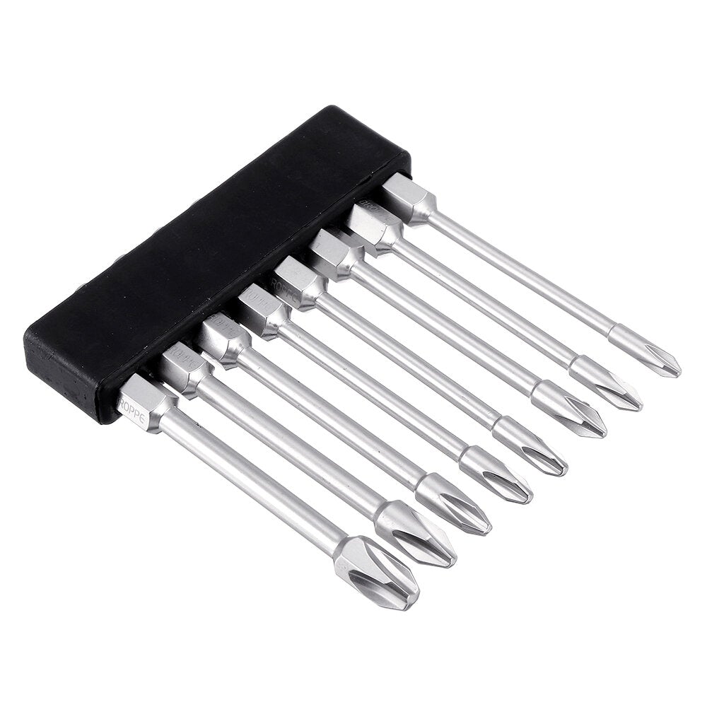 8Pcs 75mm/100mm Length Impact Phillips Screwdriver Bit High Torque Cross Screwdriver Bit S2 Strong Magnetic Screwdriver Bit