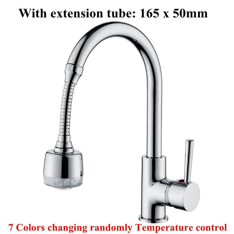 Kitchen LED Light Water Nozzle Faucet Filter Spray Head Extender