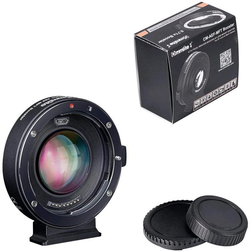 Booster 0.71X Focal Reducer Booster AF Lens Mount Adapter for Canon EF Lens to for Panasonic for Olympus M4/3 Camera